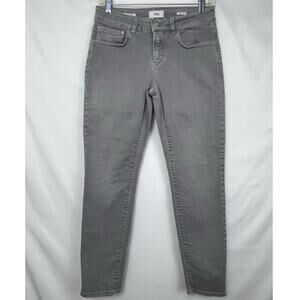 Closed Denim Women's Size 28 Gray Zip Up Flat Front Tapered Leg Denim Jeans
